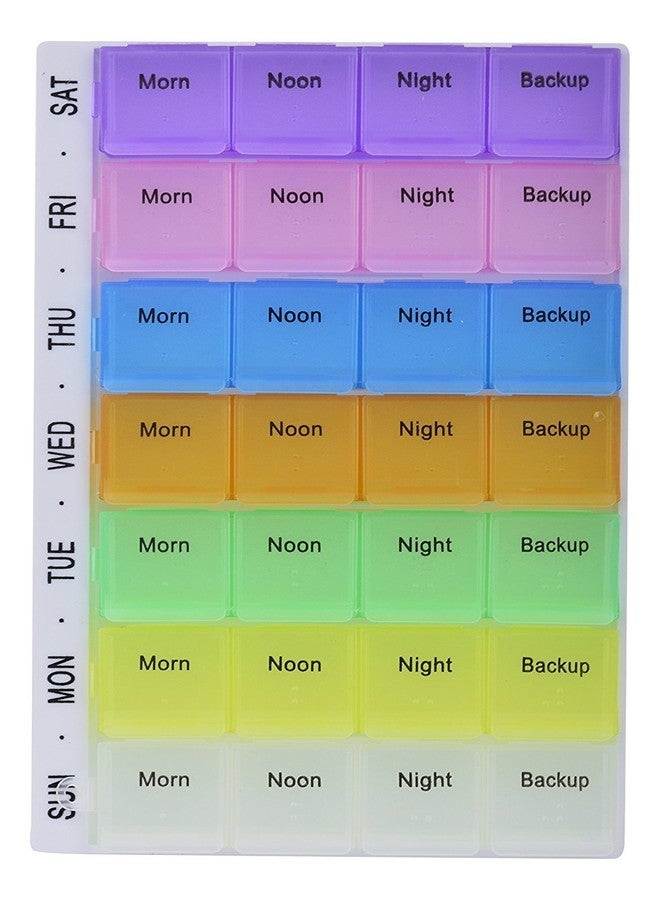 ATETO Pill Medicine Organizer | 7 Day Weekly Pill Case | Colorful Weekly Travel Pill Planner| Portable Travel Kits | Dust-Proof Box For Pills/Vitamin/Supplements (Plastic, Set of 1) - Image 1